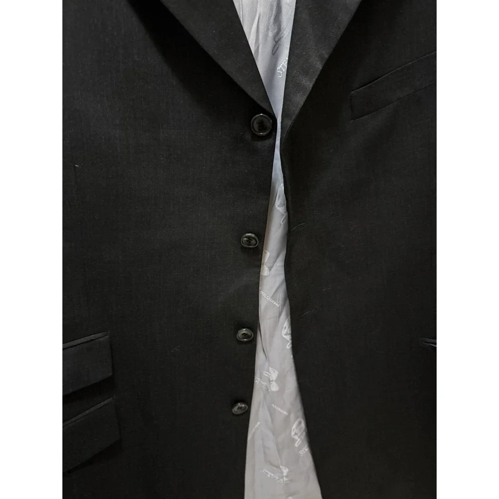 Steve Harvey Collection Black Wool Blazer –‎ Size 46R – Extra Fine Merino Wool